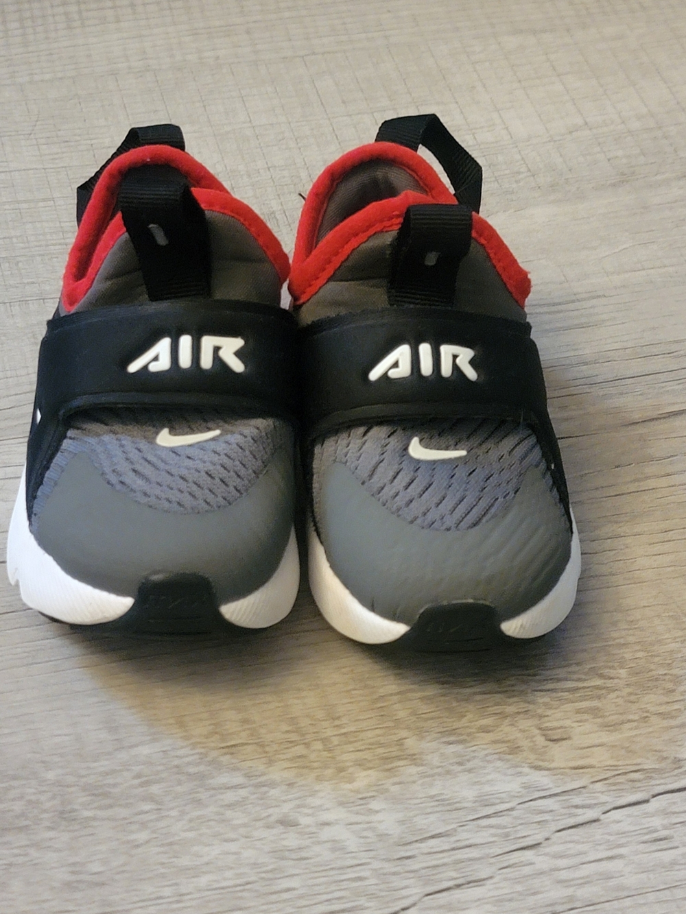Nike Kids' Air Slip-On Sneakers in Gray and Red